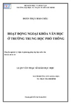 Hoạt động ngoại khóa văn học  ở trường trung học phổ thông