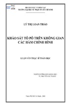 Khảo sát tô pô trên không gian các hàm chỉnh hình