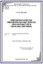 Thiết kế bài luyện tập theo hướng dạy học tích cực phần hóa học lớp 10   trung học phổ thông