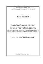 Nghiên cứu didactic việc sử dụng phần mềm cabri của giáo viên trong dạy học hình học