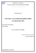 Cấp tăng và sự phân bố không điểm của hàm nguyên