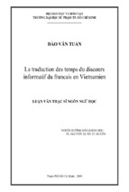 La traduction des temps du discours informatif du francais en vietnamien