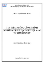 Tìm hiểu những công trình nghiên cứu về tục ngữ việt nam từ 1975 đến nay