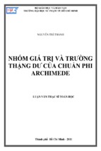 Nhóm giá trị và trường thặng dư của chuẩn phi archimede