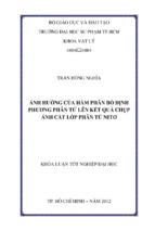 ảnh hưởng của hàm phân bố định phương phân tử lên kết quả chụp ảnh cắt lớp phân tử nitơ