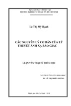 Các nguyên lý cơ bản của lý thuyết ánh xạ bảo giác