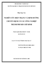 Nghiên cứu hiện trạng và định hướng chuyển dịch cơ cấu công nghiệp thành phố hồ chí minh