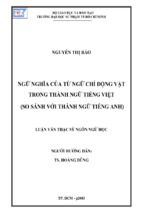 Ngữ nghĩa của từ ngữ chỉ động vật trong thành ngữ tiếng việt (so sánh với thành ngữ tiếng anh)