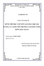 Hứng thú học tập môn giáo dục học đại cương của sinh viên trường cao đẳng cộng đồng hậu giang