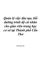 Quản lý việc đào tạo, bồi dưỡng trình độ cử nhân cho giáo viên trung học cơ sở tại thành phố cần thơ