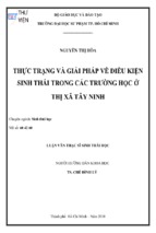 Thực trạng và giải pháp về điều kiện sinh thái trong các trường học ở thị xã tây ninh