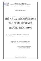 Thể ký và việc giảng dạy tác phẩm ký ở nhà trường phổ thông