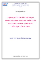 Vận dụng lí thuyết kiến tạo trong dạy học chương “dẫn xuất halogen – ancol – phenol” hóa học lớp 11 thpt