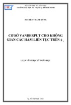 Cơ sở vanderput cho không gian các hàm liên tục trên ¢ p