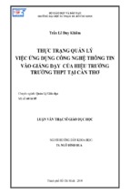 Thực trạng quản lý việc ứng dụng công nghệ thông tin vào giảng dạy của hiệu trưởng trường thpt tại cần thơ