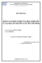 động cơ chọn nghề của học sinh lớp 12 tại một số trường ở tp. hồ chí minh