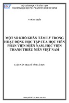 Một số khó khăn tâm lý trong hoạt động học tập của học viên phân viện miền nam, học viện thanh thiếu niên việt nam