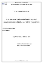 Các phương pháp nghiên cứu định lí krasnoselskii về điểm bất động trong nón