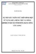 Sự tiếp xúc ngôn ngữ trên bình diện từ vựng giữa tiếng việt và tiếng khmer ở một số tỉnh đồng bằng sông cửu long