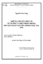 Những chuyển biến về tư tưởng và bút pháp trong truyện ngắn nguyễn minh châu sau 1975