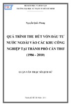 Quá trình thu hút vốn đầu tư nước ngoài vào các khu công nghiệp tại thành phố cần thơ