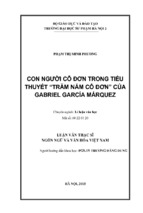 Con người cô đơn trong tiểu thuyết trăm năm cô đơn của gabriel garcía márquez