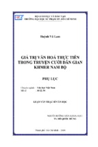 Giá trị văn hoá thực tiễn trong truyện cười dân gian khmer nam bộ