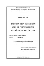 Bài toán biên tuần hoàn cho hệ phương trình vi phân hàm tuyến tính