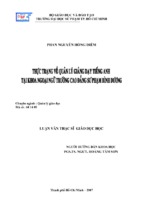 Làm rõ thực trạng về quản lý giảng dạy tiếng anh ở khoa ngoại ngữ trường cao đẳng sư phạm bình dương