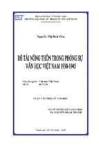 đề tài nông thôn trong phóng sự văn học việt nam 1930 – 1945