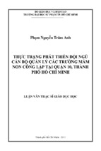 Thực trạng phát triển đội ngũ cán bộ quản lý các trường mầm non công lập tại quận 10, thành phố hồ chí minh