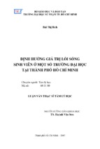 định hướng giá trị lối sống sinh viên ở một số trường đại học tại thành phố hồ chí minh