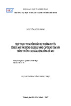 Thực trạng trung tâm gdtx tỉnh cà mau và những giải pháp nâng cấp trung tâm này thành trường cđcđ cà mau”