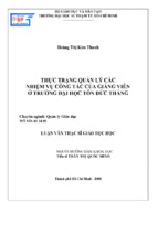 Thực trạng quản lý các nhiệm vụ công tác của giảng viên ở trường đại học tôn đức thắng