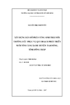 Xây dựng cơ sở, mục đích phân vùng sinh thái môi trường đất nuôi tôm càng xanh phục vụ định hướng phát triển kinh tế xã hội