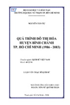 Quá trình đô thị hóa huyện bình chánh tp. hồ chí minh (1986   2003)