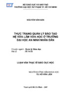 Thực trạng quản lý đào tạo hệ vừa làm vừa học ở trường đại học an ninh nhân dân