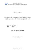 Giá trị đầu của nghiệm bị chặn của phương trình vi phân tuyến tính với hàm ràng buộc tuần hoàn