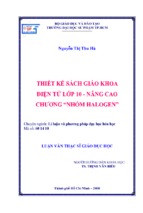 Thiết kế sách giáo khoa điện tử lớp 10   nâng cao chương “nhóm halogen”