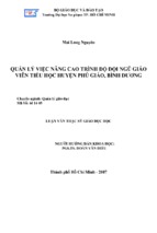 Quản lý việc nâng cao trình độ đội ngũ giáo viên tiểu học huyện phú giáo, bình dương