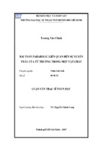 Bài toán parabolic liên quan đến sự xuyến thấu của từ trường trong một vật chất