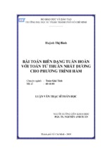 Bài toán biên dạng tuần hoàn với toán tử thuần nhất dương cho phương trình hàm