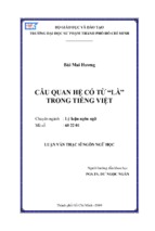 Câu quan hệ có từ “là” trong tiếng việt