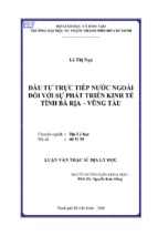 đầu tư trực tiếp nước ngoài đối với sự phát triển kinh tế tỉnh bà rịa – vũng tàu