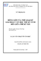 đóng góp của thể loại ký giai đoạn văn học thế kỷ xviii đến giữa thế kỷ xix