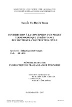 Contribution à la conception d'un projet terminologique en résistance des matériaux, construction civile