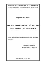 Lecture des ouvrages théoriques difficultés et méthodologie