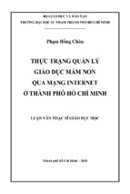 Thực trạng quản lý giáo dục mầm non qua mạng internet ở thành phố hồ chí minh