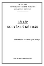 Bài tập nguyên lý kế toán hay