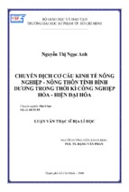 Chuyển dịch cơ cấu kinh tế nông nghiệp   nông thôn tỉnh bình dương trong thời kì công nghiệp hóa   hiện đại hóa